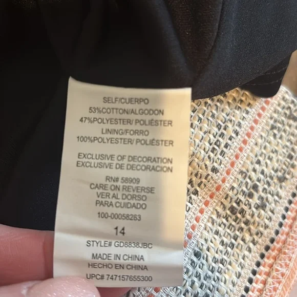 GB GIRLS PINK/GREY TIE SHOULDER STRIPED WOVEN DROP WAIST DRESS size 14 - Picture 6 of 6